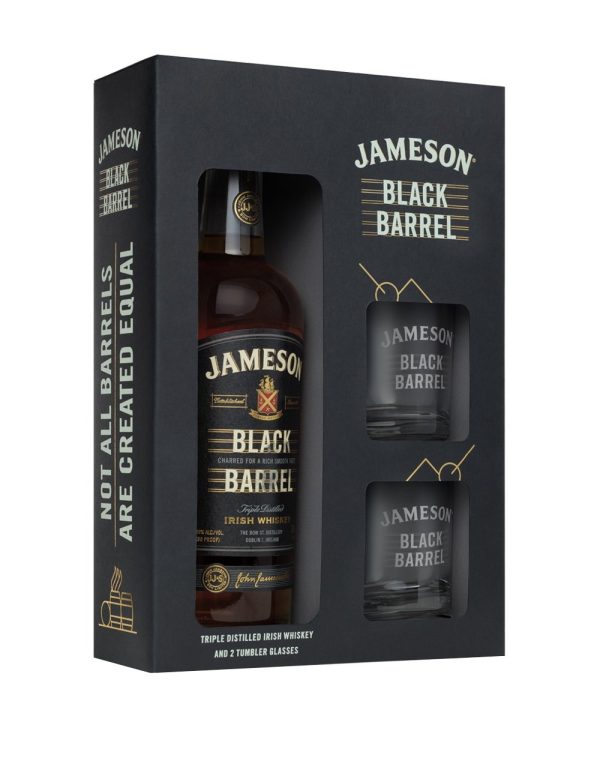 Jameson Black Barrel Gift Set 750ml