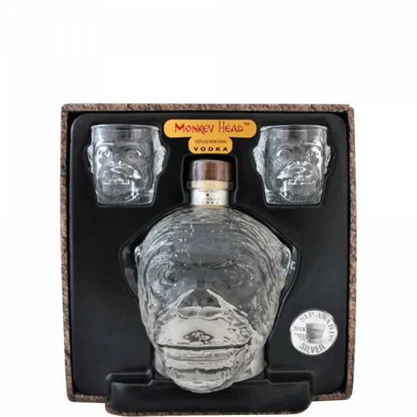 Monkey Head Vodka 750ml Gift Set