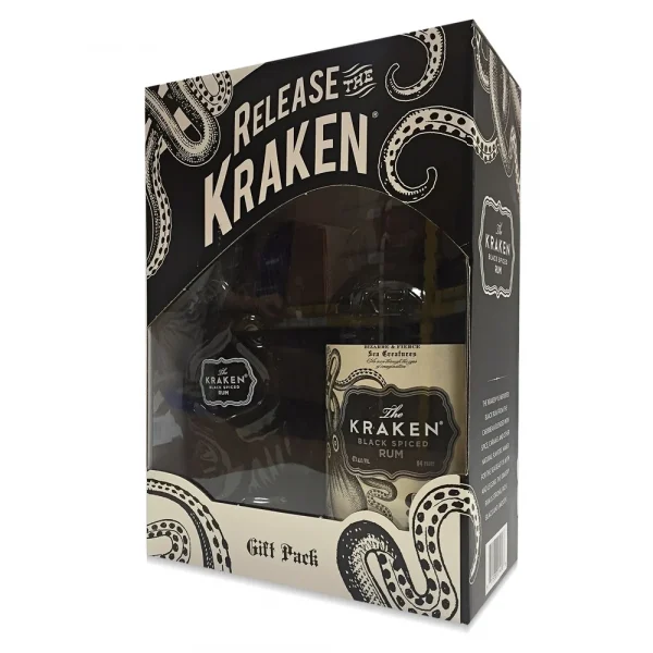 The Kraken Black Spiced Rum Gift Pack 750ml